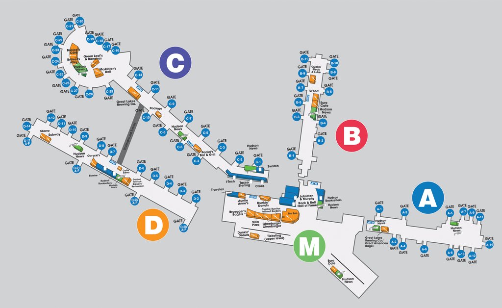 cle airport map